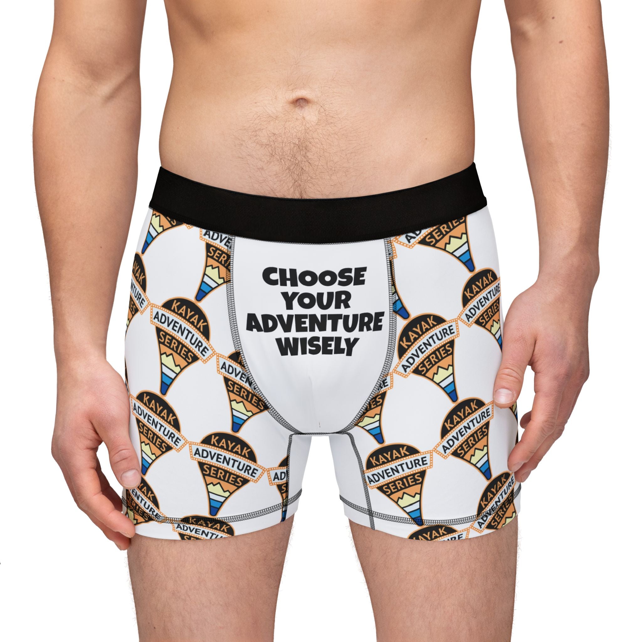 KAS Map Pin Logo Pattern Men’s Boxer Briefs — "Choose Your Adventure Wisely"