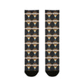KAS logo Pattern Crew Socks — Black Sublimation Travel Socks