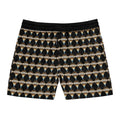 Retro KAS Map Pin Logo -- Men's Mid-Length Beach Trunks (black)