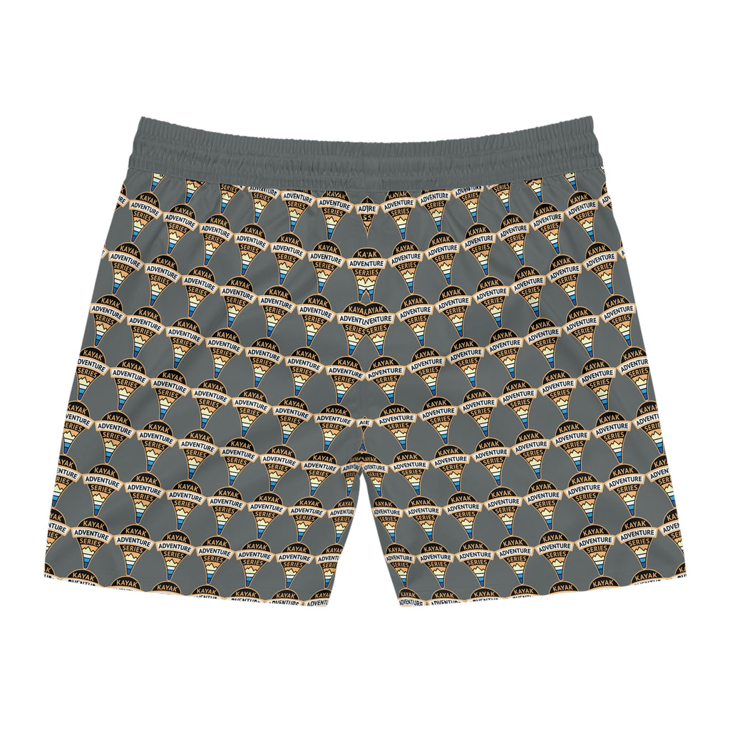Retro KAS Map Pin Logo -- Men's Mid-Length Beach Trunks (grey)