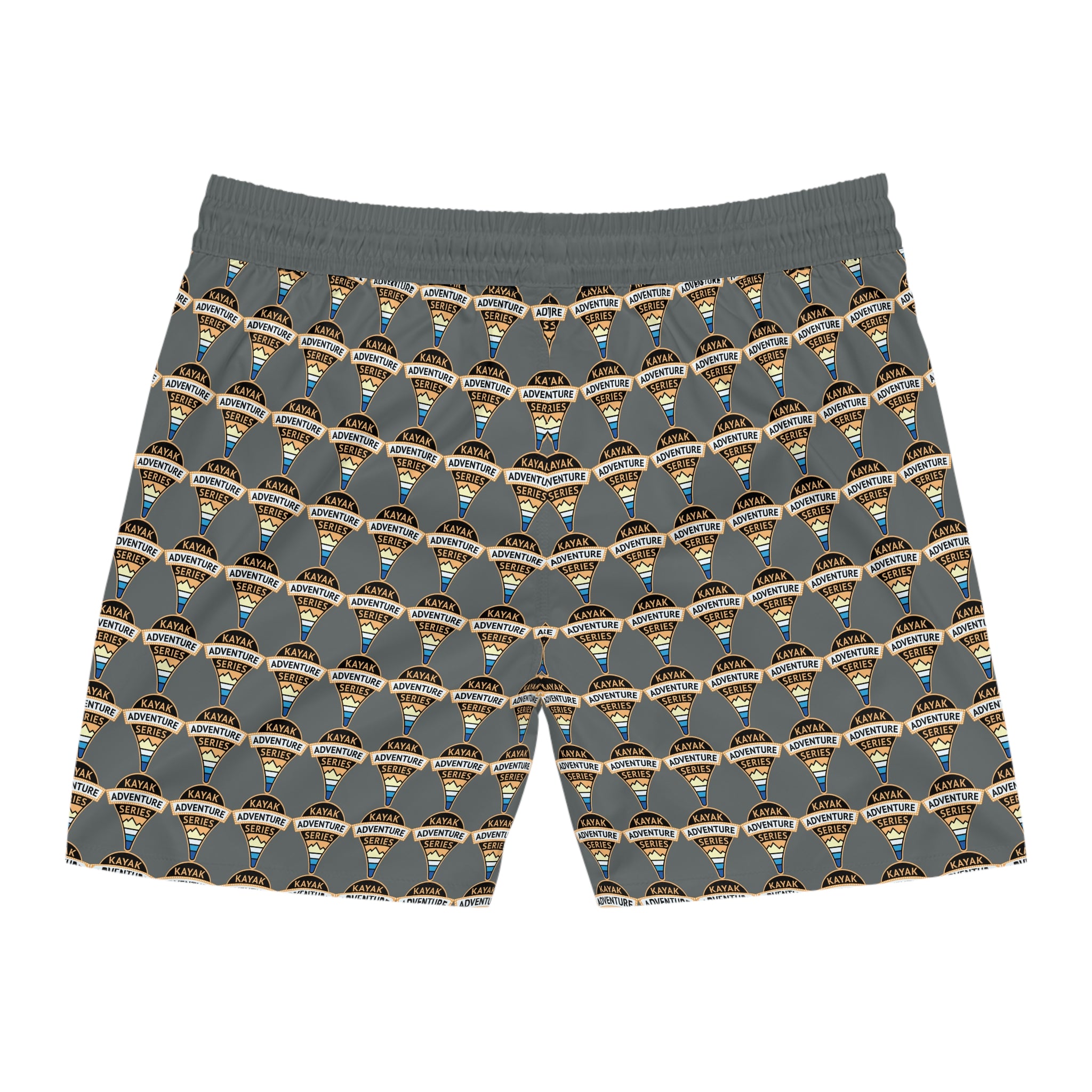 Retro KAS Map Pin Logo -- Men's Mid-Length Beach Trunks (grey)