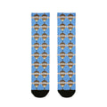 KAS logo Pattern Crew Socks — Blue Sublimation Travel Socks